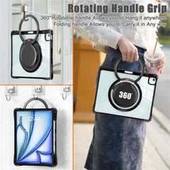 For iPad Air 13 (2025) / (2024) / Pro 12.9 (2022) / (2021) / (2020) / (2018) Case with Shoulder Strap Kickstand Tablet Cover