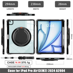 For iPad Air 13 (2025) / (2024) / Pro 12.9 (2022) / (2021) / (2020) / (2018) Case with Shoulder Strap Kickstand Tablet Cover