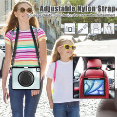 For iPad Air 13 (2025) / (2024) / Pro 12.9 (2022) / (2021) / (2020) / (2018) Case with Shoulder Strap Kickstand Tablet Cover