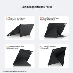 XUNDD XDD-0014 Für iPad Pro 12.9 (2022) / (2021) / (2020) / (2018) Hülle PU-Leder Multi-Winkel-Ständer Smart Tablet Cover mit Stifthalter 