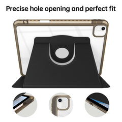 Étui pour tablette iPad Air 13 (2025) / (2024) / Pro 12.9 (2022) / (2021) / (2020) en cuir PU, coque transparente rotative, fonction veille/réveil automatique 