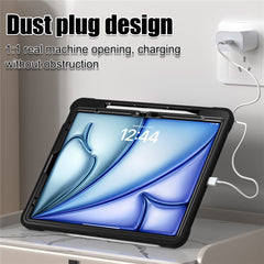 Étui avec béquille pour iPad Air 13 (2025) / (2024) / Pro 12.9 (2022) / (2021) / (2020) / (2018) en PC + silicone + TPU 
