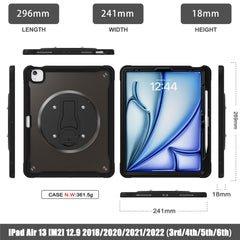 Étui avec béquille pour iPad Air 13 (2025) / (2024) / Pro 12.9 (2022) / (2021) / (2020) / (2018) en PC + silicone + TPU 
