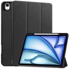 For iPad Air 13 (2025) / (2024) Stand Case Shock-Absorbent Leather Tablet Cover with Pen Slot