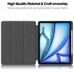 For iPad Air 13 (2025) / (2024) Stand Case Shock-Absorbent Leather Tablet Cover with Pen Slot