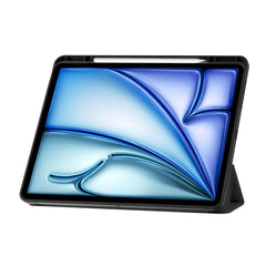 For iPad Air 13 (2025) / (2024) Stand Case Shock-Absorbent Leather Tablet Cover with Pen Slot