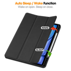 For iPad Air 13 (2025) / (2024) Stand Case Shock-Absorbent Leather Tablet Cover with Pen Slot