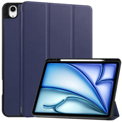 For iPad Air 13 (2025) / (2024) Stand Case Shock-Absorbent Leather Tablet Cover with Pen Slot