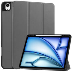 For iPad Air 13 (2025) / (2024) Stand Case Shock-Absorbent Leather Tablet Cover with Pen Slot