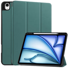 For iPad Air 13 (2025) / (2024) Stand Case Shock-Absorbent Leather Tablet Cover with Pen Slot