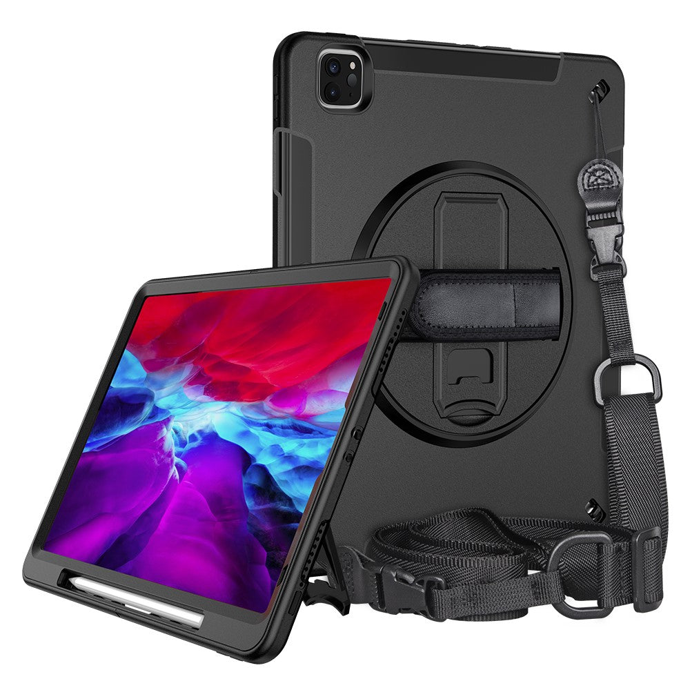 Kickstand Case for iPad Air 13 (2025) / (2024) / Pro 12.9 (2022) / (2021) / (2020) / (2018) PC + TPU Tablet Cover with PET Film / Strap