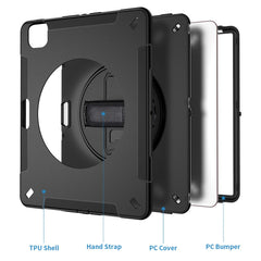 Kickstand Case for iPad Air 13 (2025) / (2024) / Pro 12.9 (2022) / (2021) / (2020) / (2018) PC + TPU Tablet Cover with PET Film / Strap