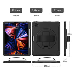 Tablet Case For iPad Air 13 (2025) / (2024) / Pro 12.9 (2022) / (2021) / (2020) Rotary Kickstand Cover with Pen Slot / PET Screen Protector