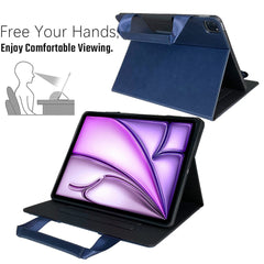 Tablet Case for iPad Air 13 (2025) / (2024) / Pro 12.9 (2022) / (2020) / (2018) Auto Wake / Sleep Leather Cover with Handle / Zipper Pouch