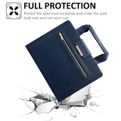Tablet Case for iPad Air 13 (2025) / (2024) / Pro 12.9 (2022) / (2020) / (2018) Auto Wake / Sleep Leather Cover with Handle / Zipper Pouch