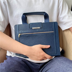 Tablet Case for iPad Air 13 (2025) / (2024) / Pro 12.9 (2022) / (2020) / (2018) Auto Wake / Sleep Leather Cover with Handle / Zipper Pouch