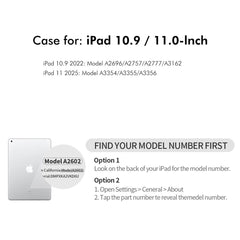 Étui pour tablette ENKAY HAT PRINCE en cuir PU texturé Litchi avec support pour iPad 10.9 (2022) / iPad (2025) 