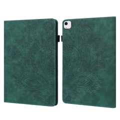 Tablet Case For iPad Air 13 (2025)  /  (2024)  /  Pro 12.9 (2022)  /  (2021)  /  (2020) Peacock Flower Pattern Card Holder Leather Cover