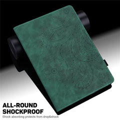 Tablet Case For iPad Air 13 (2025)  /  (2024)  /  Pro 12.9 (2022)  /  (2021)  /  (2020) Peacock Flower Pattern Card Holder Leather Cover