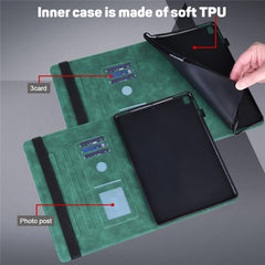 Tablet Case For iPad Air 13 (2025)  /  (2024)  /  Pro 12.9 (2022)  /  (2021)  /  (2020) Peacock Flower Pattern Card Holder Leather Cover