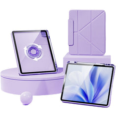 Étui pour tablette iPad Air 13 (2025) / (2024) / iPad Pro 12.9 (2022) / (2021) / (2020) / (2018), support magnétique amovible avec fonction veille/réveil automatique 
