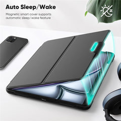 Tablet Case for iPad Air 13 (2025) / (2024) / Pro 12.9 (2022) / (2021) / (2020) / (2018) Detachable PC + TPU + PU Leather Flip Cover