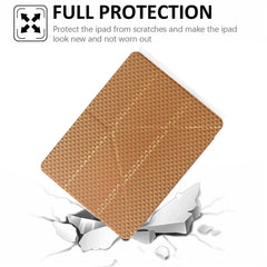 Tablet Case For iPad Pro 12.9 (2022) / (2021) / (2020) / (2018) , Y-Fold Stand Pyramid-Patterned Leather + Clear Acrylic Cover with Pencil Holder