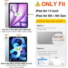 For iPad Air 11 (2025) / (2024) Case Acrylic + PC Matte Tablet Cover with Pencil Holder
