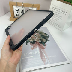 For iPad (2025) / iPad 10.9 (2022) Case Acrylic + PC Matte Tablet Cover with Pencil Holder