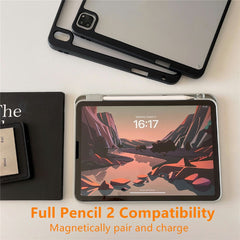 For iPad (2025) / iPad 10.9 (2022) Case Acrylic + PC Matte Tablet Cover with Pencil Holder