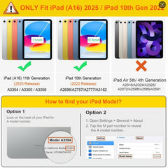 For iPad (2025) / iPad 10.9 (2022) Case Acrylic + PC Matte Tablet Cover with Pencil Holder