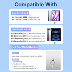 Tablet Case For iPad Air 13 (2025) / (2024) / Pro 12.9 (2022) / (2021) / (2020) / (2018) , Acrylic + PC Matte Cover with Pencil Holder