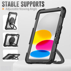 For iPad (2025) / iPad 10.9 (2022) Case Ring Kickstand PC + Silicone Shockproof Tablet Cover