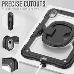 For iPad (2025) / iPad 10.9 (2022) Case Ring Kickstand PC + Silicone Shockproof Tablet Cover