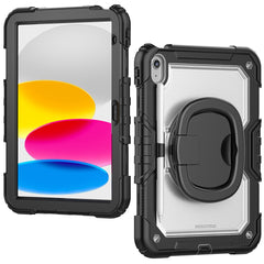 For iPad (2025) / iPad 10.9 (2022) Kickstand Case PC + Silicone Tablet Cover with Shoulder Strap