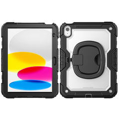 For iPad (2025) / iPad 10.9 (2022) Kickstand Case PC + Silicone Tablet Cover with Shoulder Strap