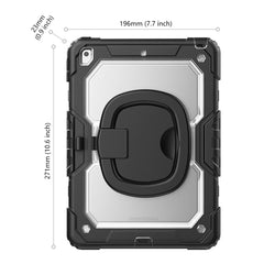 Coque antichoc en PC et silicone pour iPad 10.2 (2021) / (2019) / (2020) avec anneau et béquille 