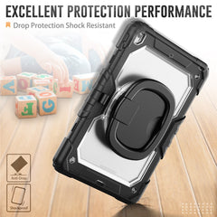 For iPad 10.2 (2021) / (2019) / (2020) Kickstand Case PC + Silicone Tablet Cover with Shoulder Strap