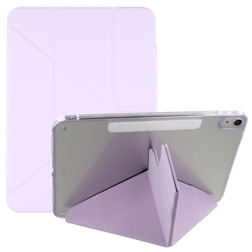 For iPad (2025)  /  10.9 (2022) Case Magnetic Dual Clasp PU TPU Acrylic Origami Stand Tablet Cover