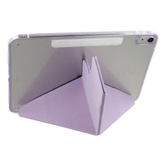 For iPad (2025)  /  10.9 (2022) Case Magnetic Dual Clasp PU TPU Acrylic Origami Stand Tablet Cover