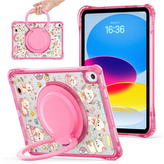 For iPad (2025) / iPad 10.9 (2022) Case Hand Grip Kickstand Pattern PC + TPU + Acrylic Tablet Cover