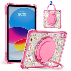 For iPad (2025) / iPad 10.9 (2022) Case Hand Grip Kickstand Pattern PC + TPU + Acrylic Tablet Cover
