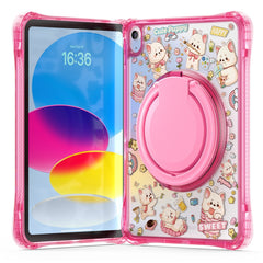 For iPad (2025) / iPad 10.9 (2022) Case Hand Grip Kickstand Pattern PC + TPU + Acrylic Tablet Cover