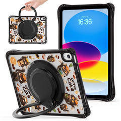 For iPad (2025) / iPad 10.9 (2022) Case Hand Grip Kickstand Pattern PC + TPU + Acrylic Tablet Cover