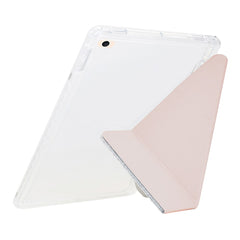 Étui pour tablette iPad 9,7 pouces (2018) / (2017) / Air 2 / Air (2013) avec support pliable en Y, coque transparente en cuir pailleté et acrylique TPU 