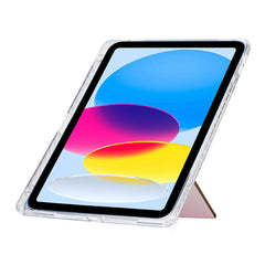 Étui pour tablette iPad 9,7 pouces (2018) / (2017) / Air 2 / Air (2013) avec support pliable en Y, coque transparente en cuir pailleté et acrylique TPU 