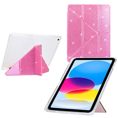Étui pour tablette iPad 9,7 pouces (2018) / (2017) / Air 2 / Air (2013) avec support pliable en Y, coque transparente en cuir pailleté et acrylique TPU 