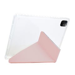 Tablet Case For iPad Pro 12.9 (2022)  /  (2021)  /  (2020)  /  (2018) Y-Fold Stand Glitter Leather TPU Acrylic Clear Cover