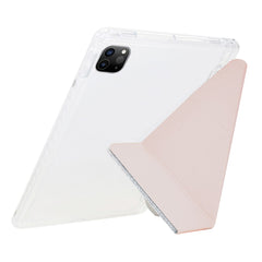 Tablet Case For iPad Pro 12.9 (2022)  /  (2021)  /  (2020)  /  (2018) Y-Fold Stand Glitter Leather TPU Acrylic Clear Cover