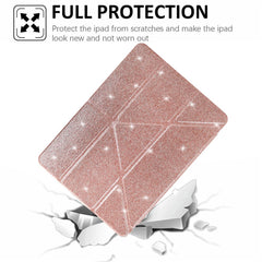 Tablet Case For iPad Pro 12.9 (2022)  /  (2021)  /  (2020)  /  (2018) Y-Fold Stand Glitter Leather TPU Acrylic Clear Cover